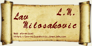 Lav Milošaković vizit kartica